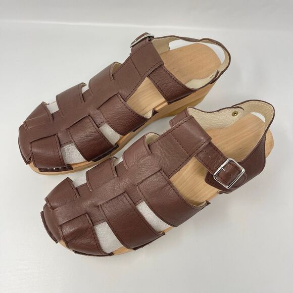 Troentorp Homer Brown Leather Clogs Sandals Men’s Size US 14 EU 47 Excellent main image 7